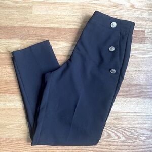 Zara Woman’s Black High Waist Pants Sailor Buttons Size Small